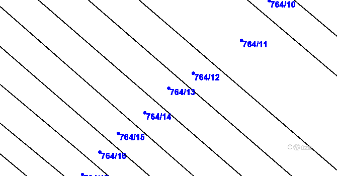 Parcela st. 764/13 v KÚ Brodek, Katastrální mapa