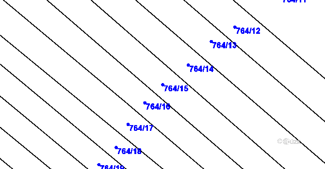 Parcela st. 764/15 v KÚ Brodek, Katastrální mapa