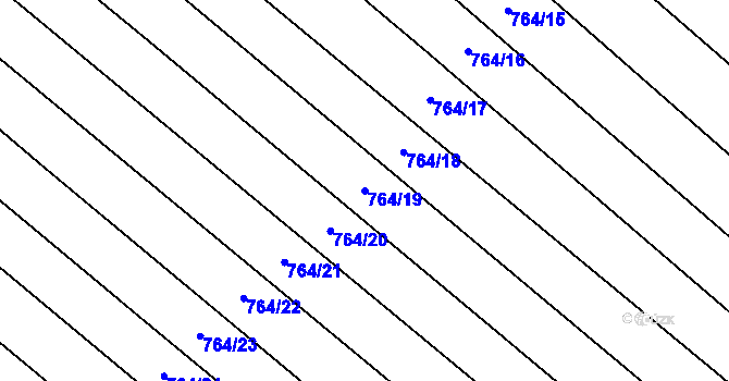 Parcela st. 764/19 v KÚ Brodek, Katastrální mapa