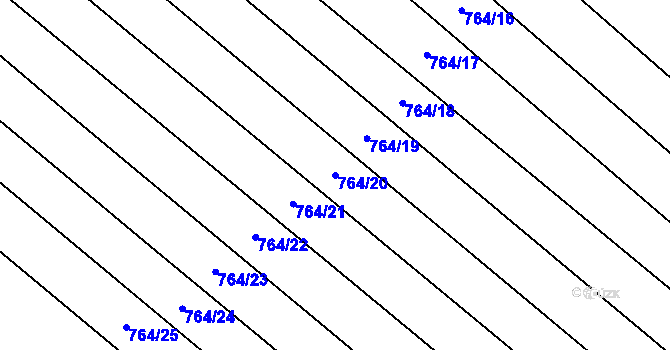 Parcela st. 764/20 v KÚ Brodek, Katastrální mapa