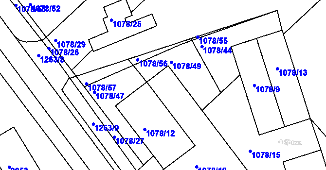 Parcela st. 1078/45 v KÚ Dětkovice u Prostějova, Katastrální mapa