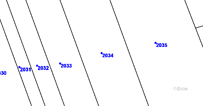 Parcela st. 2034 v KÚ Dětkovice u Prostějova, Katastrální mapa