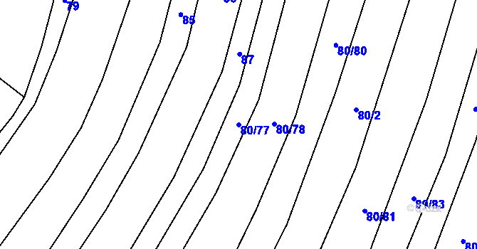 Parcela st. 80/77 v KÚ Dětkovice, Katastrální mapa