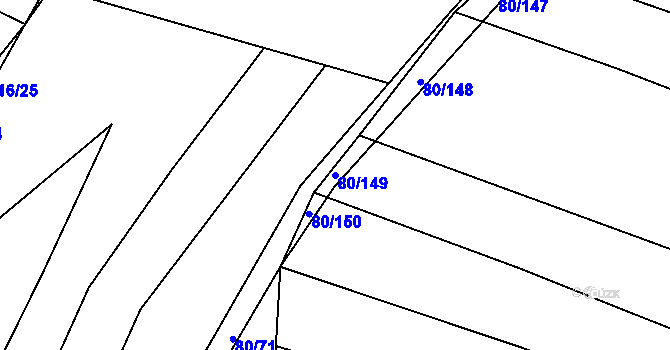 Parcela st. 80/149 v KÚ Dětkovice, Katastrální mapa