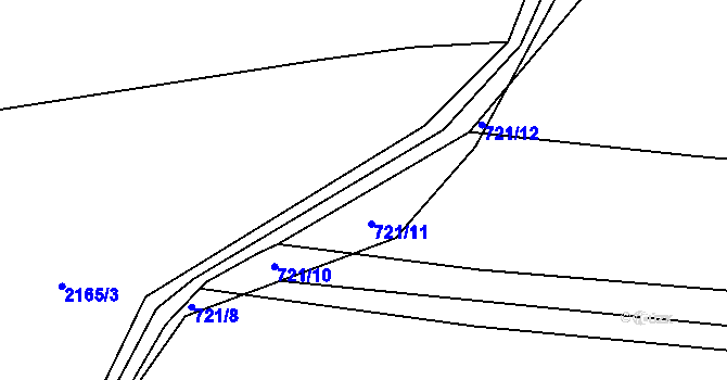 Parcela st. 721/4 v KÚ Dětkovice, Katastrální mapa