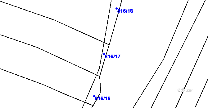 Parcela st. 816/17 v KÚ Dětkovice, Katastrální mapa