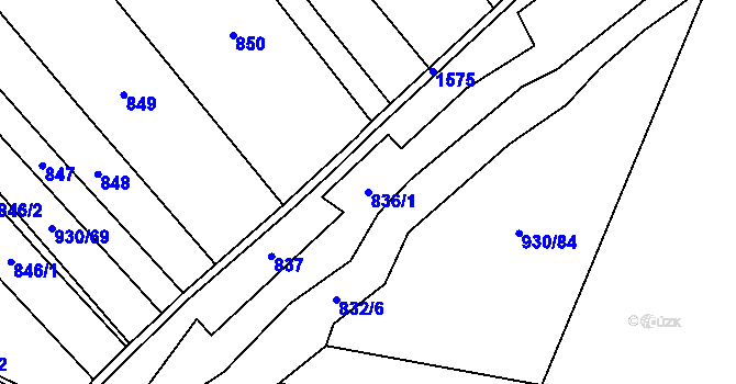 Parcela st. 836/1 v KÚ Dětkovice, Katastrální mapa
