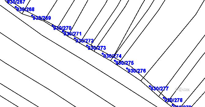 Parcela st. 930/274 v KÚ Dětkovice, Katastrální mapa