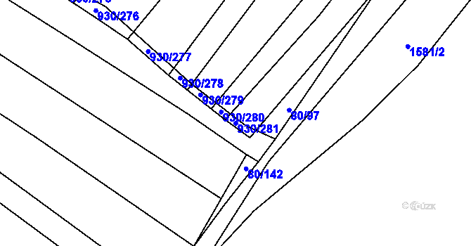 Parcela st. 930/281 v KÚ Dětkovice, Katastrální mapa
