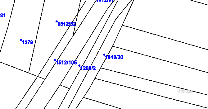 Parcela st. 1048/20 v KÚ Dětkovice, Katastrální mapa