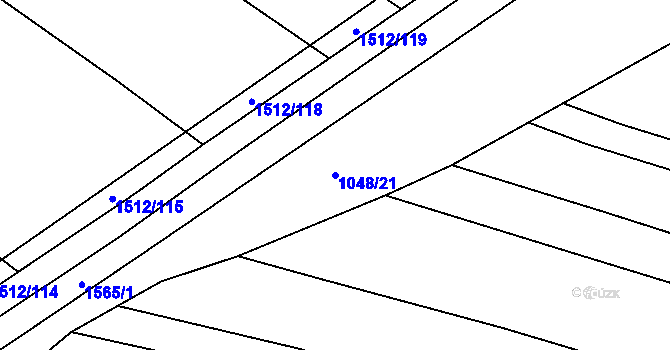 Parcela st. 1048/21 v KÚ Dětkovice, Katastrální mapa