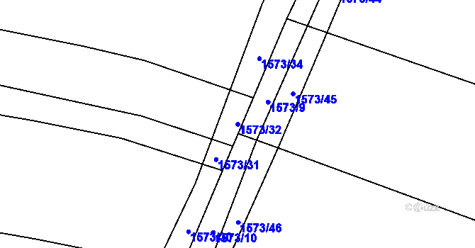 Parcela st. 1573/32 v KÚ Dětkovice, Katastrální mapa