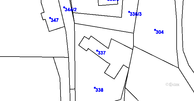 Parcela st. 337 v KÚ Dětmarovice, Katastrální mapa