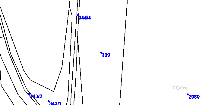 Parcela st. 339 v KÚ Dětmarovice, Katastrální mapa