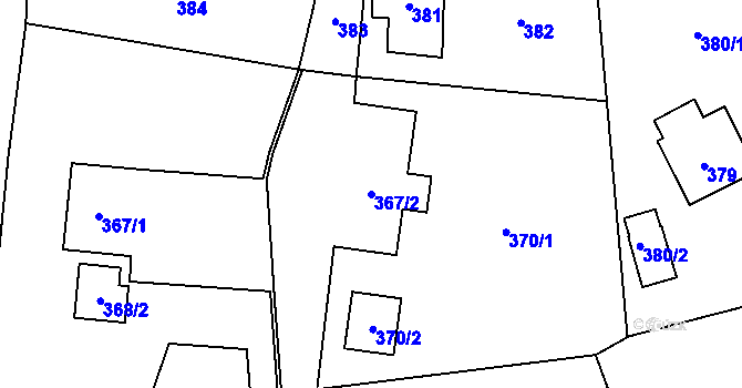 Parcela st. 367/2 v KÚ Dětmarovice, Katastrální mapa