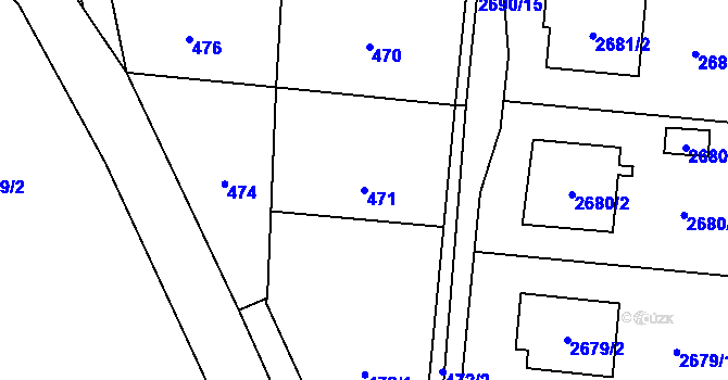 Parcela st. 471 v KÚ Dětmarovice, Katastrální mapa