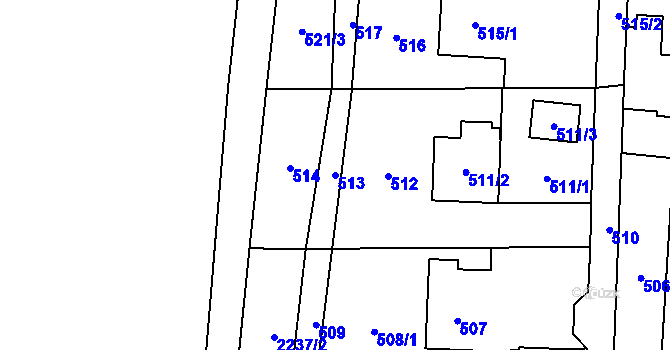 Parcela st. 513 v KÚ Dětmarovice, Katastrální mapa