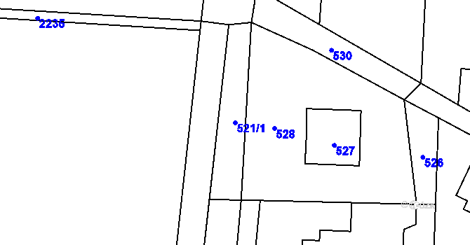 Parcela st. 521/1 v KÚ Dětmarovice, Katastrální mapa