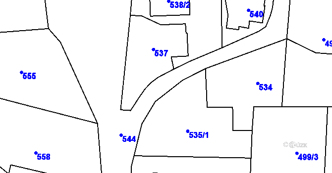 Parcela st. 539 v KÚ Dětmarovice, Katastrální mapa