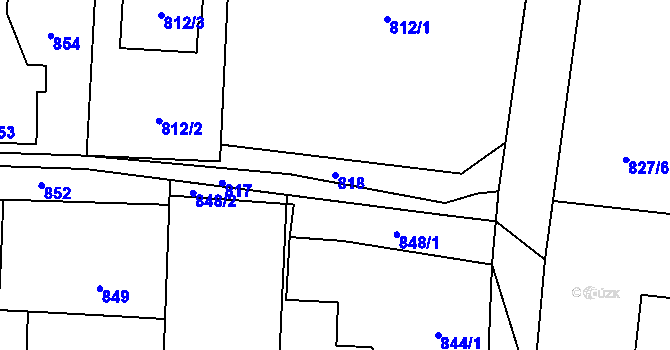 Parcela st. 818 v KÚ Dětmarovice, Katastrální mapa