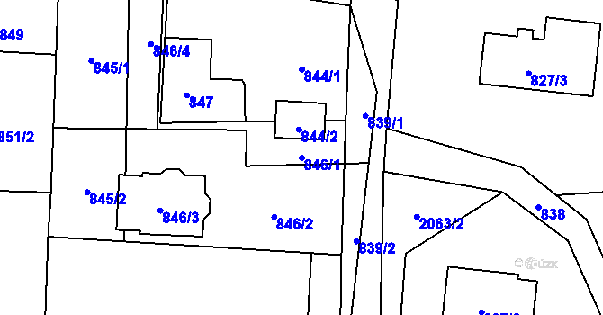 Parcela st. 846/1 v KÚ Dětmarovice, Katastrální mapa