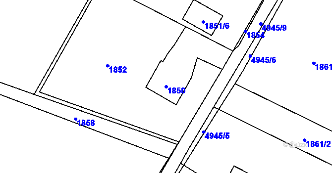 Parcela st. 1850 v KÚ Dětmarovice, Katastrální mapa