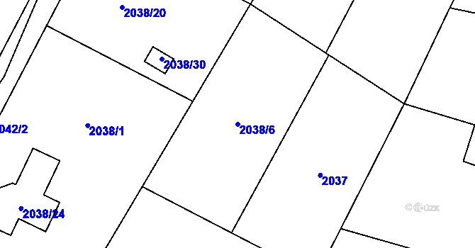 Parcela st. 2038/6 v KÚ Dětmarovice, Katastrální mapa