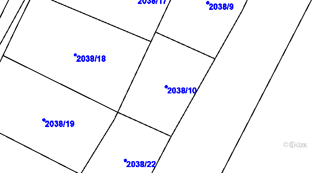 Parcela st. 2038/10 v KÚ Dětmarovice, Katastrální mapa