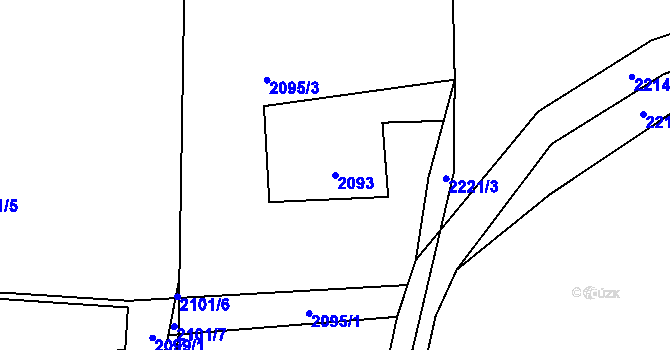 Parcela st. 2093 v KÚ Dětmarovice, Katastrální mapa