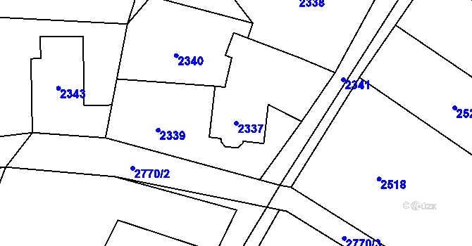 Parcela st. 2337 v KÚ Dětmarovice, Katastrální mapa
