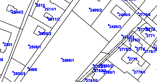 Parcela st. 2499 v KÚ Dětmarovice, Katastrální mapa
