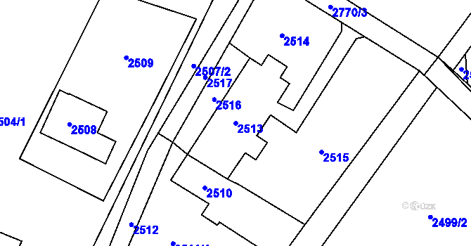 Parcela st. 2513 v KÚ Dětmarovice, Katastrální mapa