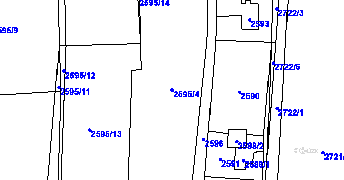 Parcela st. 2595/4 v KÚ Dětmarovice, Katastrální mapa