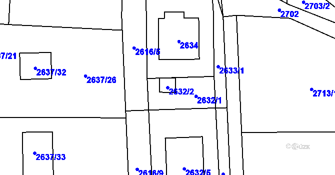 Parcela st. 2632/2 v KÚ Dětmarovice, Katastrální mapa