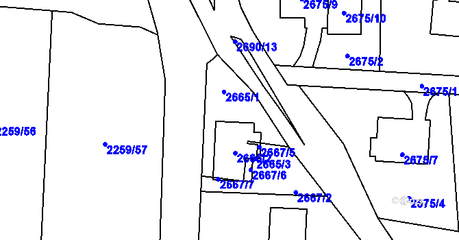 Parcela st. 2665 v KÚ Dětmarovice, Katastrální mapa
