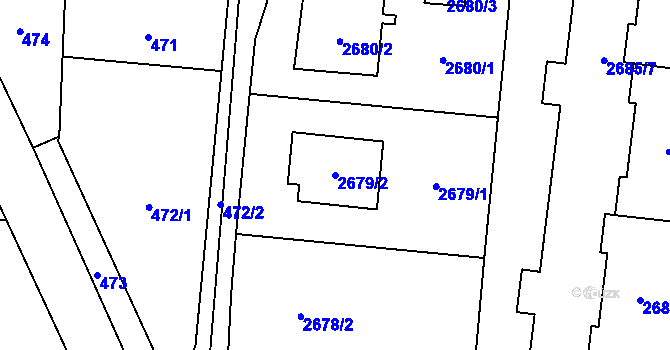 Parcela st. 2679/2 v KÚ Dětmarovice, Katastrální mapa