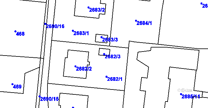 Parcela st. 2682/3 v KÚ Dětmarovice, Katastrální mapa