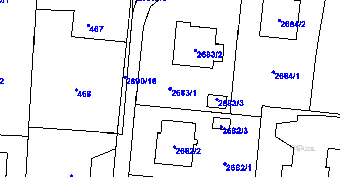 Parcela st. 2683/1 v KÚ Dětmarovice, Katastrální mapa