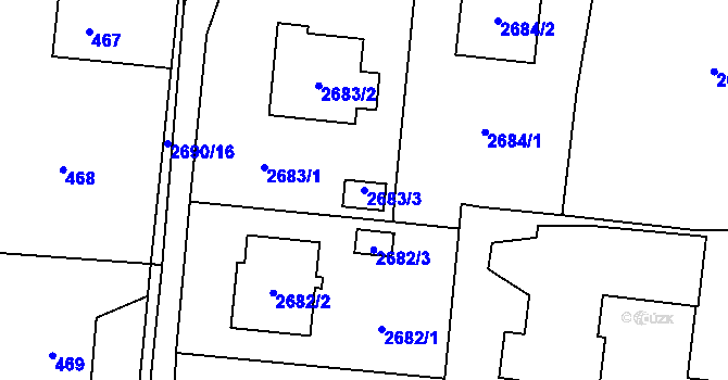 Parcela st. 2683/3 v KÚ Dětmarovice, Katastrální mapa