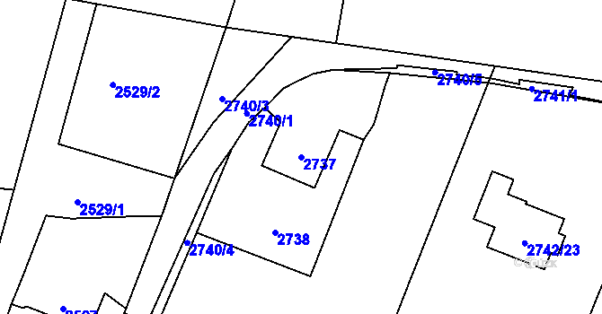 Parcela st. 2737 v KÚ Dětmarovice, Katastrální mapa