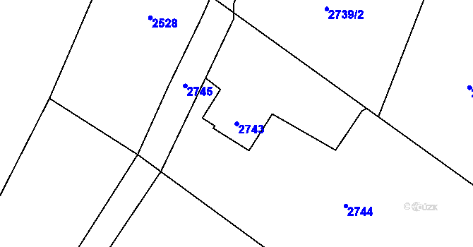 Parcela st. 2743 v KÚ Dětmarovice, Katastrální mapa