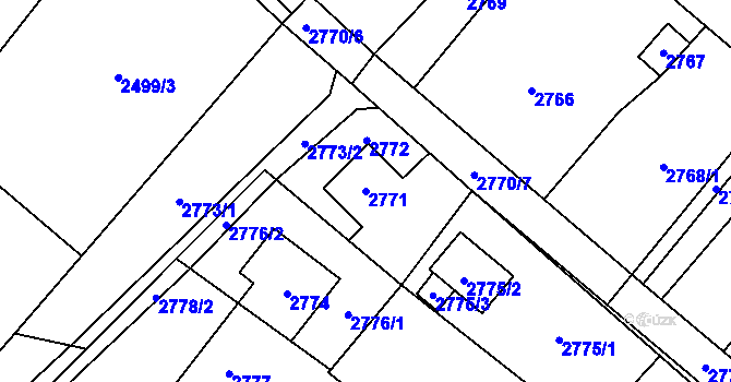 Parcela st. 2771 v KÚ Dětmarovice, Katastrální mapa