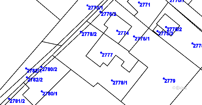 Parcela st. 2777 v KÚ Dětmarovice, Katastrální mapa