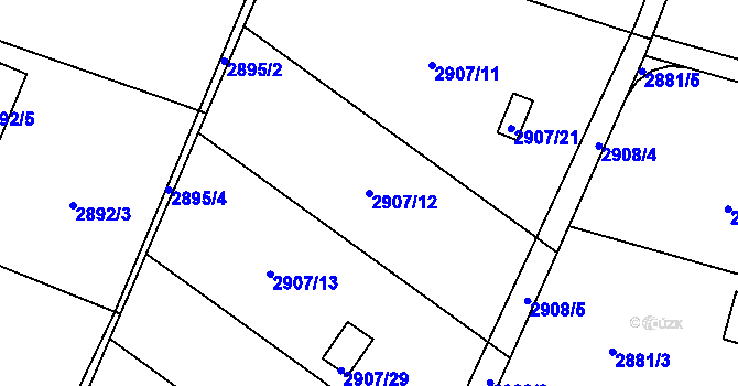 Parcela st. 2907/12 v KÚ Dětmarovice, Katastrální mapa