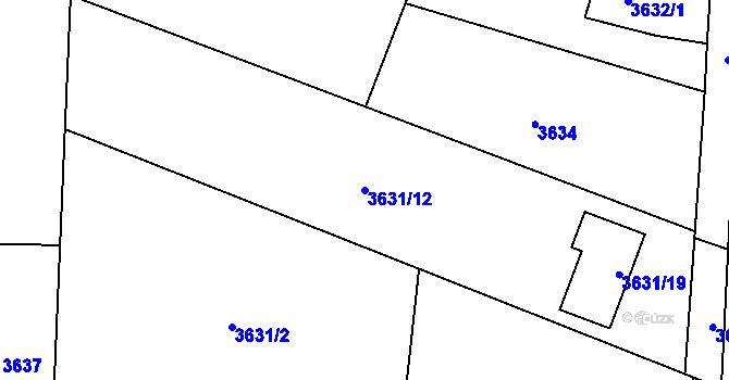 Parcela st. 3631/12 v KÚ Dětmarovice, Katastrální mapa