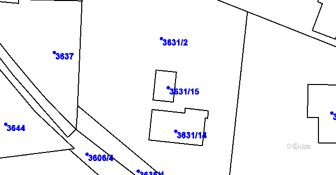 Parcela st. 3631/15 v KÚ Dětmarovice, Katastrální mapa