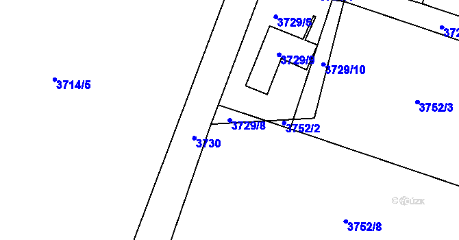 Parcela st. 3729/8 v KÚ Dětmarovice, Katastrální mapa
