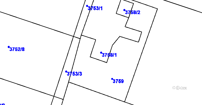 Parcela st. 3758/1 v KÚ Dětmarovice, Katastrální mapa