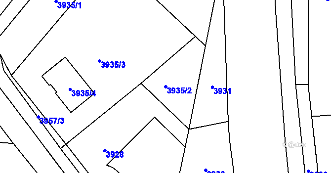 Parcela st. 3935/2 v KÚ Dětmarovice, Katastrální mapa