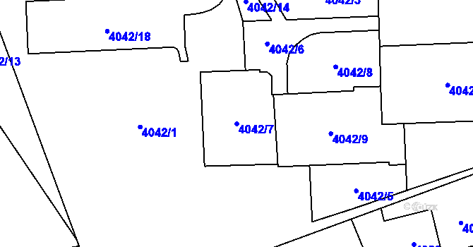 Parcela st. 4042/7 v KÚ Dětmarovice, Katastrální mapa